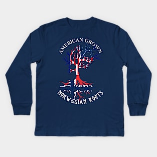 American Grown, Norwegian Roots Kids Long Sleeve T-Shirt